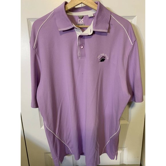 Cutter & Buck Polo Golf Dry Tech Men’s Sz XL Fair Oaks Ranch Purple Distress‎ - Picture 1 of 10